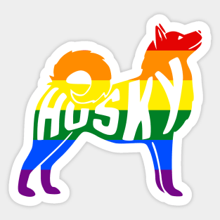 Rainbow Husky Pride - Pride Month - LGBT Gifts - Pride Flag Husky Sticker